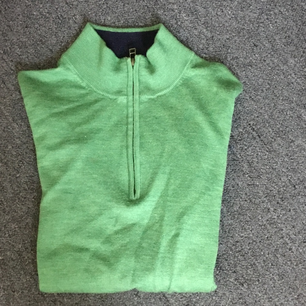 Duck Head Men's Light Green Half-Zip Sweater